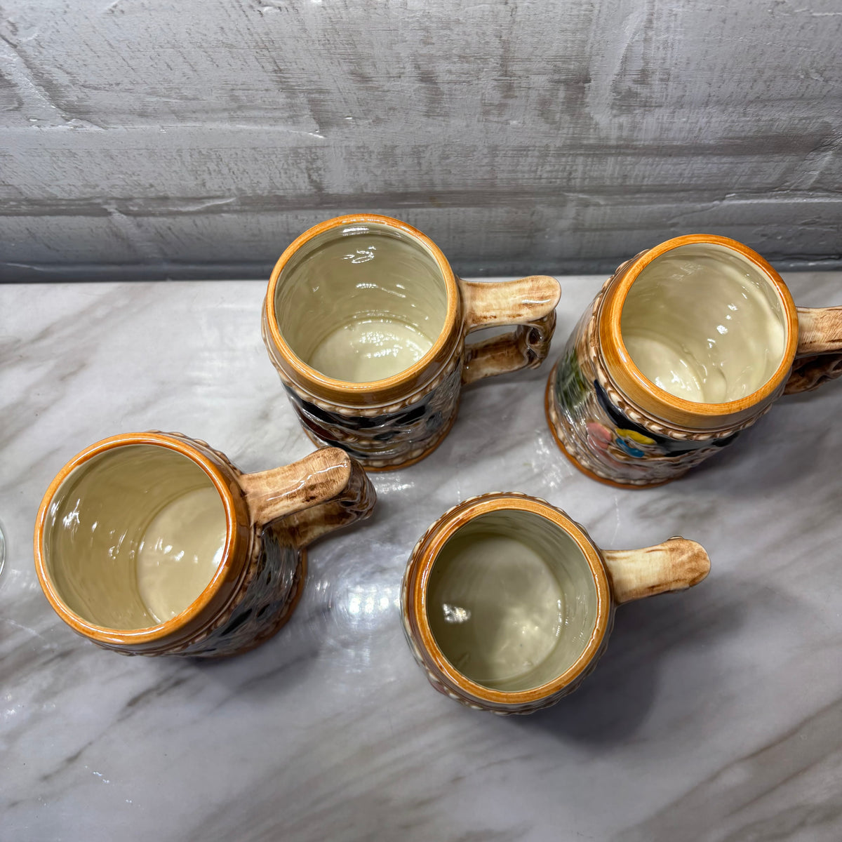 Vintage German-Style Ceramic Beer Steins-Japan