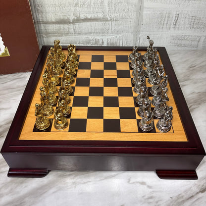 Vintage Merkury Gaming Baseball Chess Set with Wooden Storage Box