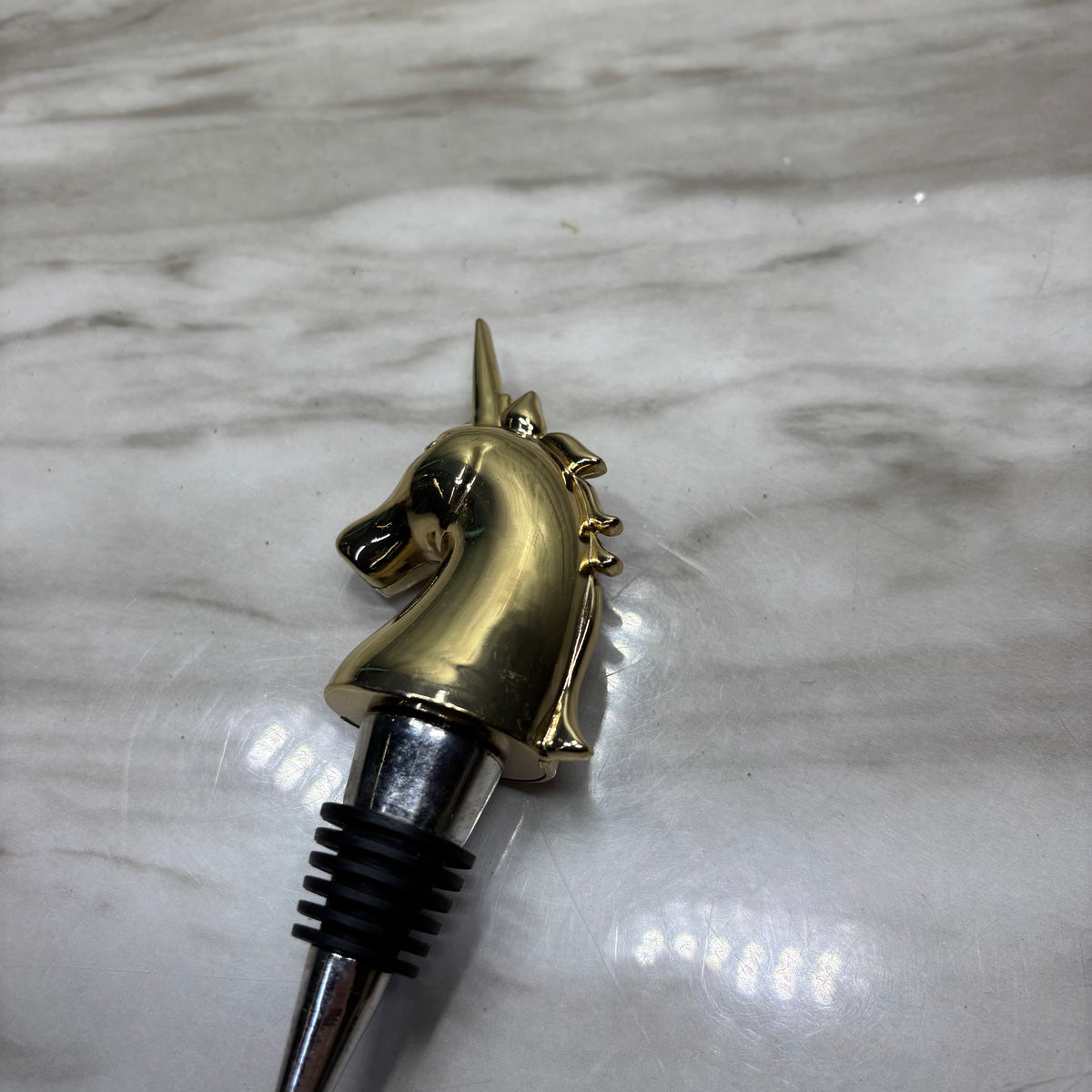 Gold Unicorn Bottle Stopper