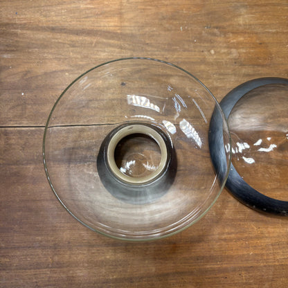 Mid Century Dorothy Thorpe Silver-Banded Covered Candy Dish