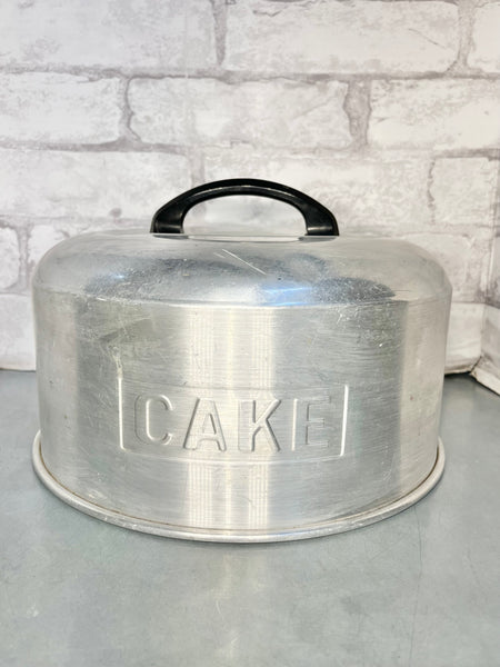 Vintage Kromex Aluminum 2 Piece Cake Carrier