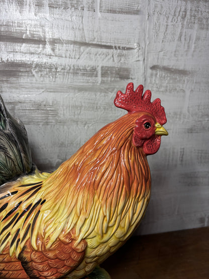 Fitz And Floyd Ceramic Rooster On Fruit