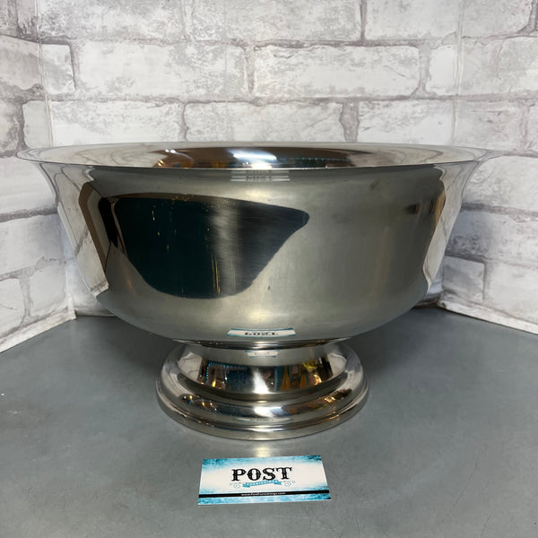 Large Stainless Steel Champagne/ Punch Bowl On A Pedestal Base