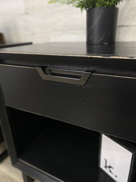 Set Of 2 Modern Black Nightstands