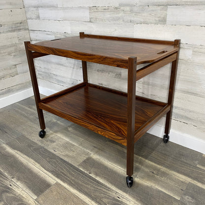Mid Century Modern Rosewood Bar Cart