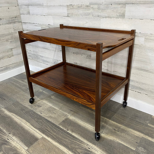 Mid Century Modern Rosewood Bar Cart