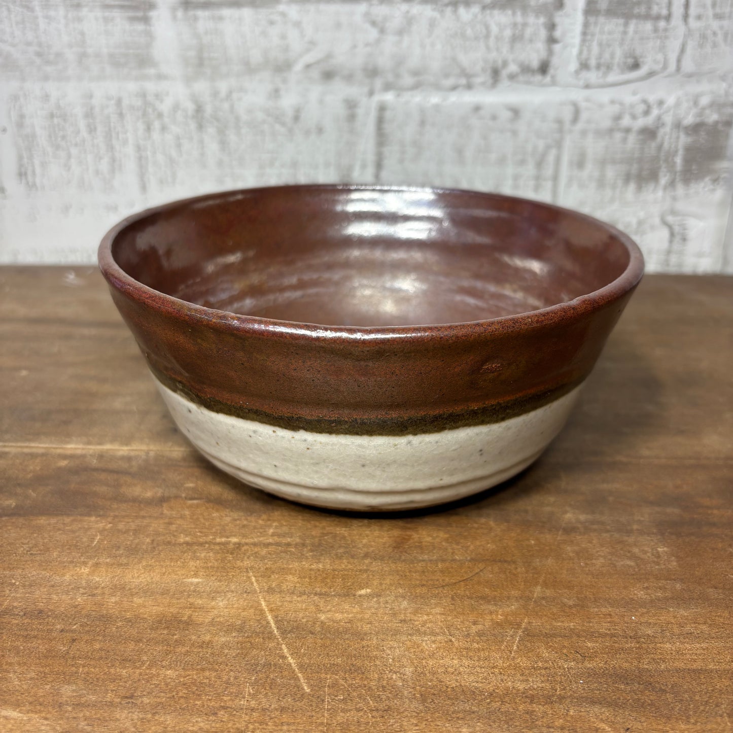 Rustic Two-Tone Stoneware Bowl