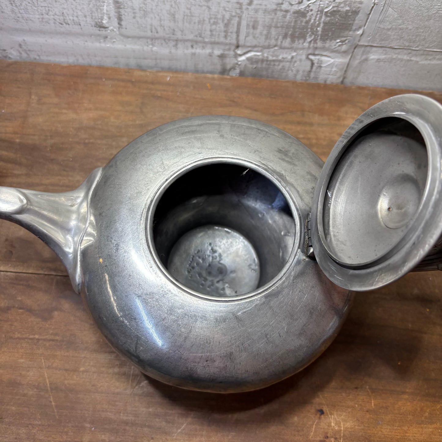 Antique Victorian G. Ritcher Of Sheffield Pewter Teapot
