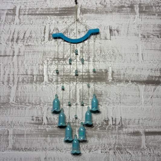 Iridescent Turquoise Glass Bluebell Windchime