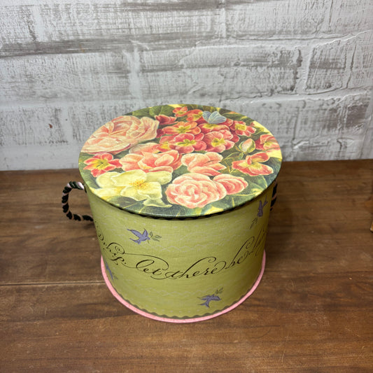 Brenda Walton Floral Decorative Circular Keepsake Box