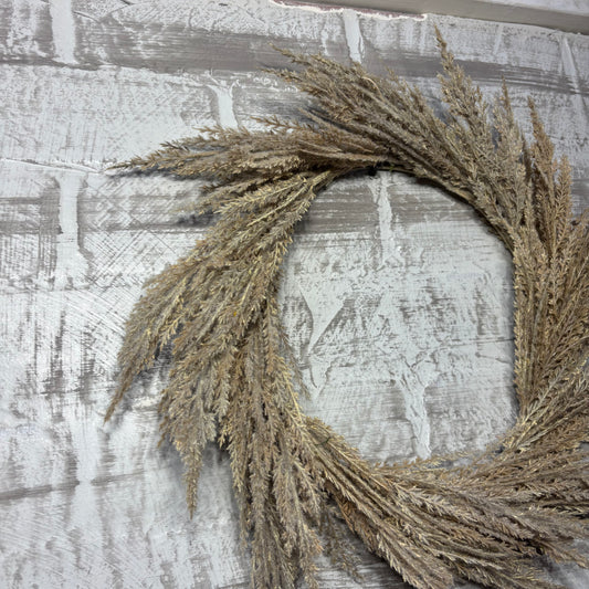 Faux Pampas Grass Boho Wreath
