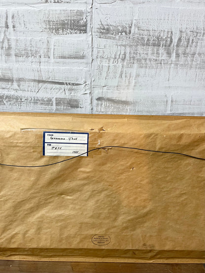 Vintage “Geese In Flight” Embroidered Art In Frame