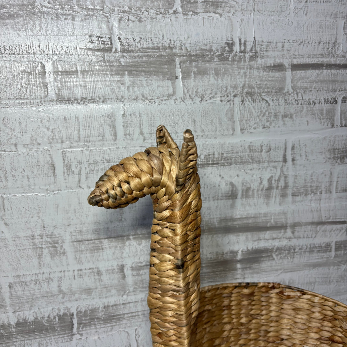 Woven Seagrass Llama Shaped Storage Basket