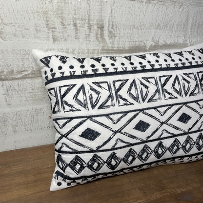 Black & White Geometric Lumbar Pillow
