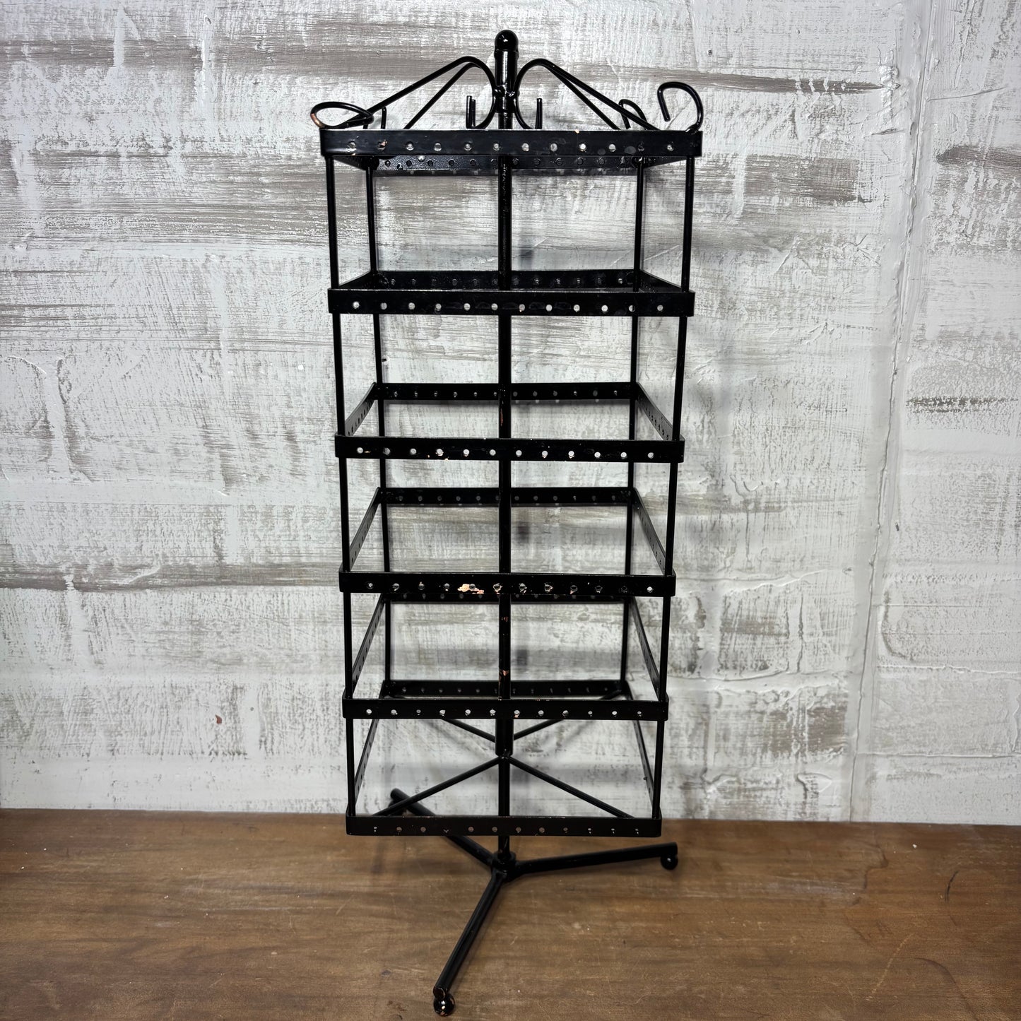 Black Metal Rotating Earring Stand Earring Holder