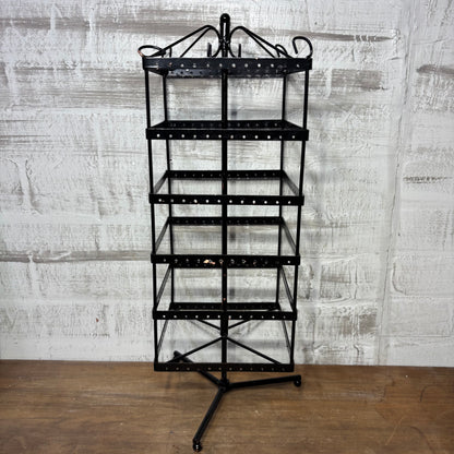 Black Metal Rotating Earring Stand Earring Holder