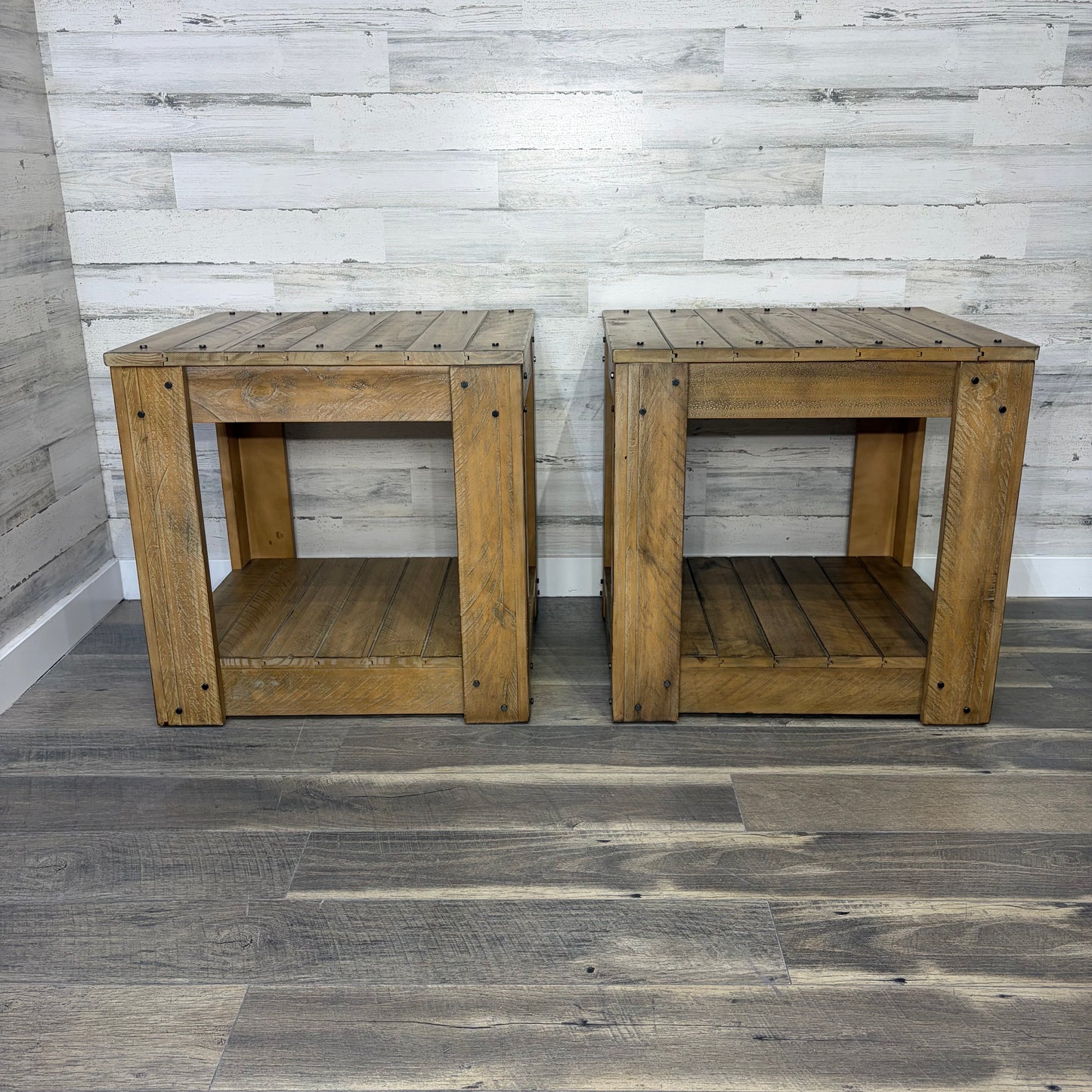 Set Of 2 Rustic End Tables