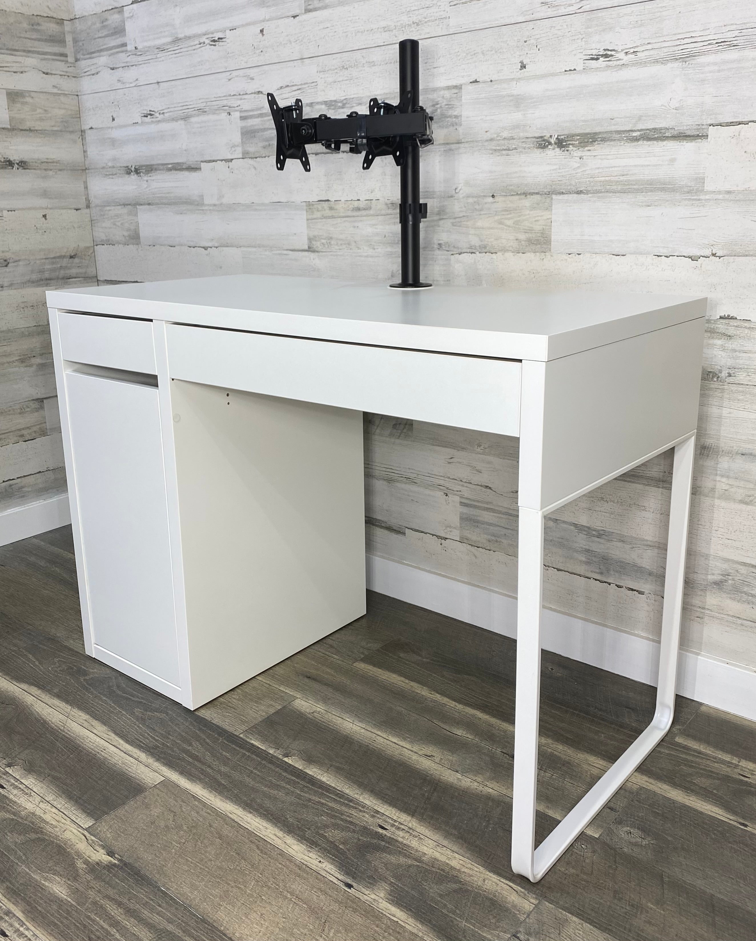 IKEA MICKE Desk with Dual Monitor Stand | Post Furnishings Canby OR