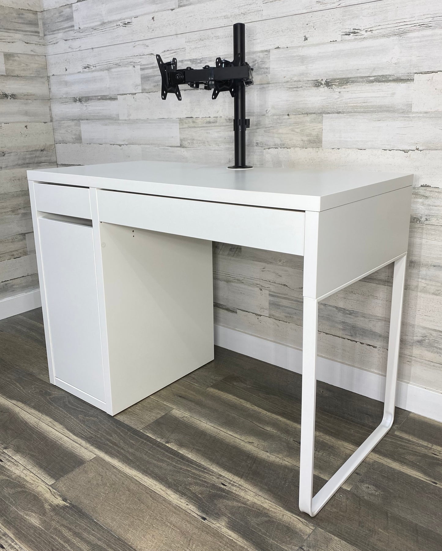 IKEA MICKE Desk with Dual Monitor Stand