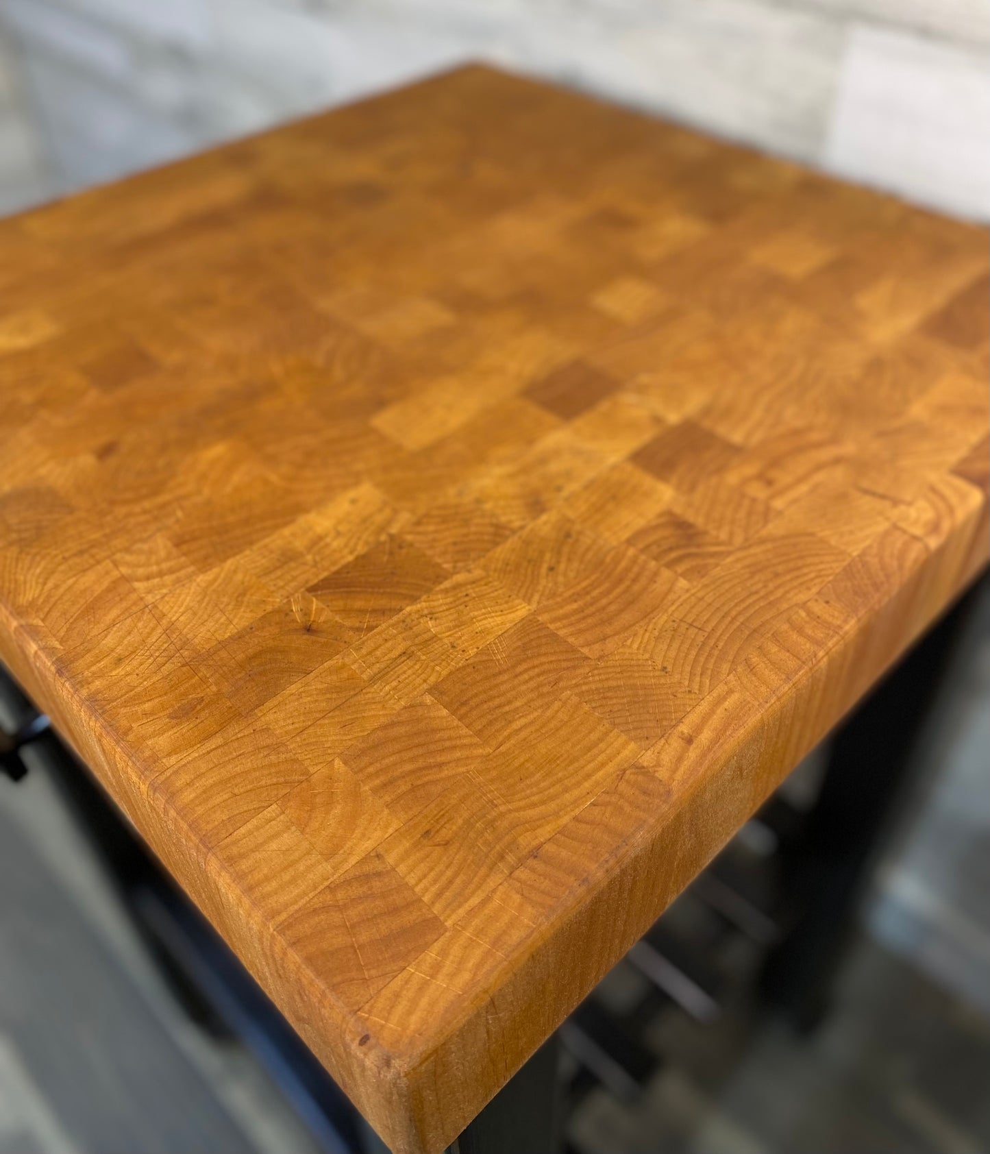 Black Butcher Block Kitchen Cart Island