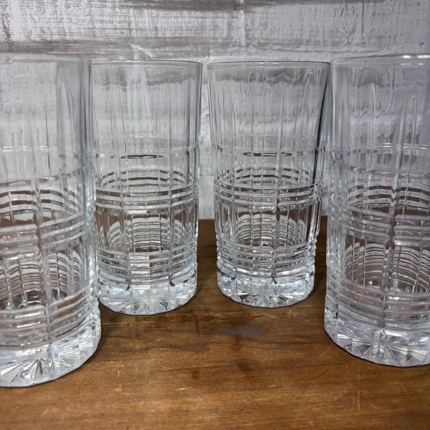 Cristal D'Arques Crystal Carrolton Pattern Tumbler Glasses Set Of 4