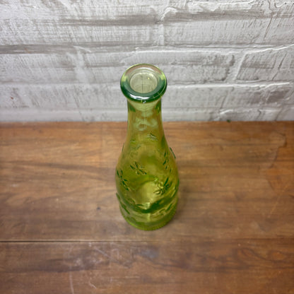 Green Floral Glass Vase
