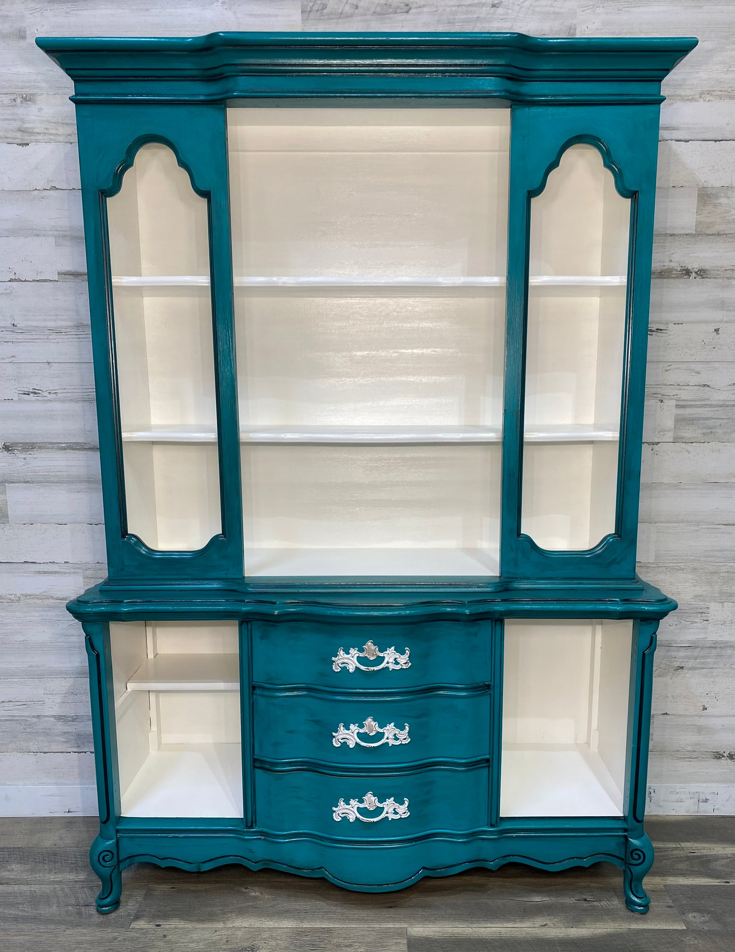 Turquoise Bassett French Provincial Hutch