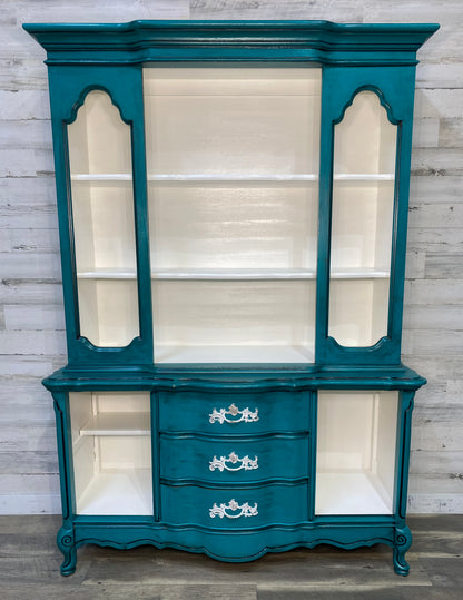 Turquoise Bassett French Provincial Hutch
