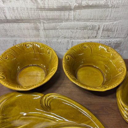 Mid Century Ceramic Thanksgiving Party Tray Set
