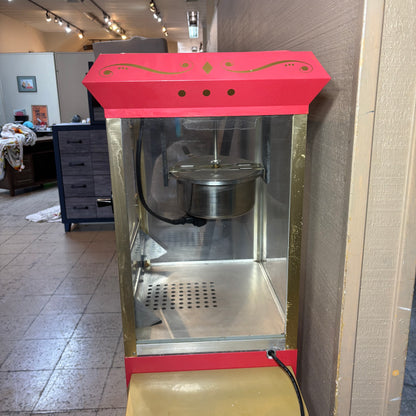 Old Fashioned Movie Time Popcorn Cart and Machine
