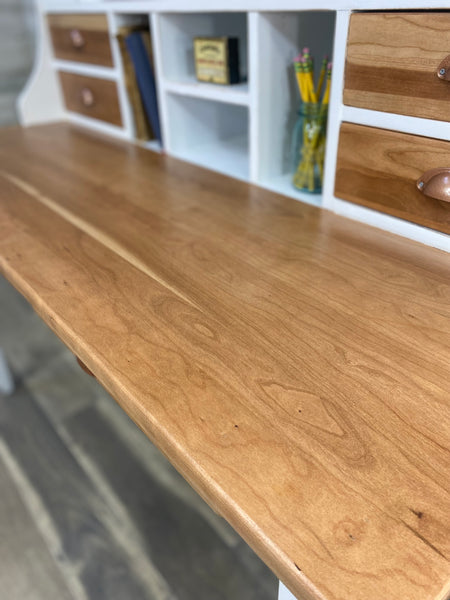 White & Natural Wood Desk