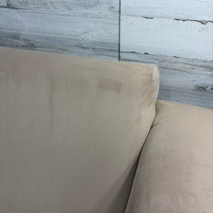 Beige Microsuede Sofa Couch