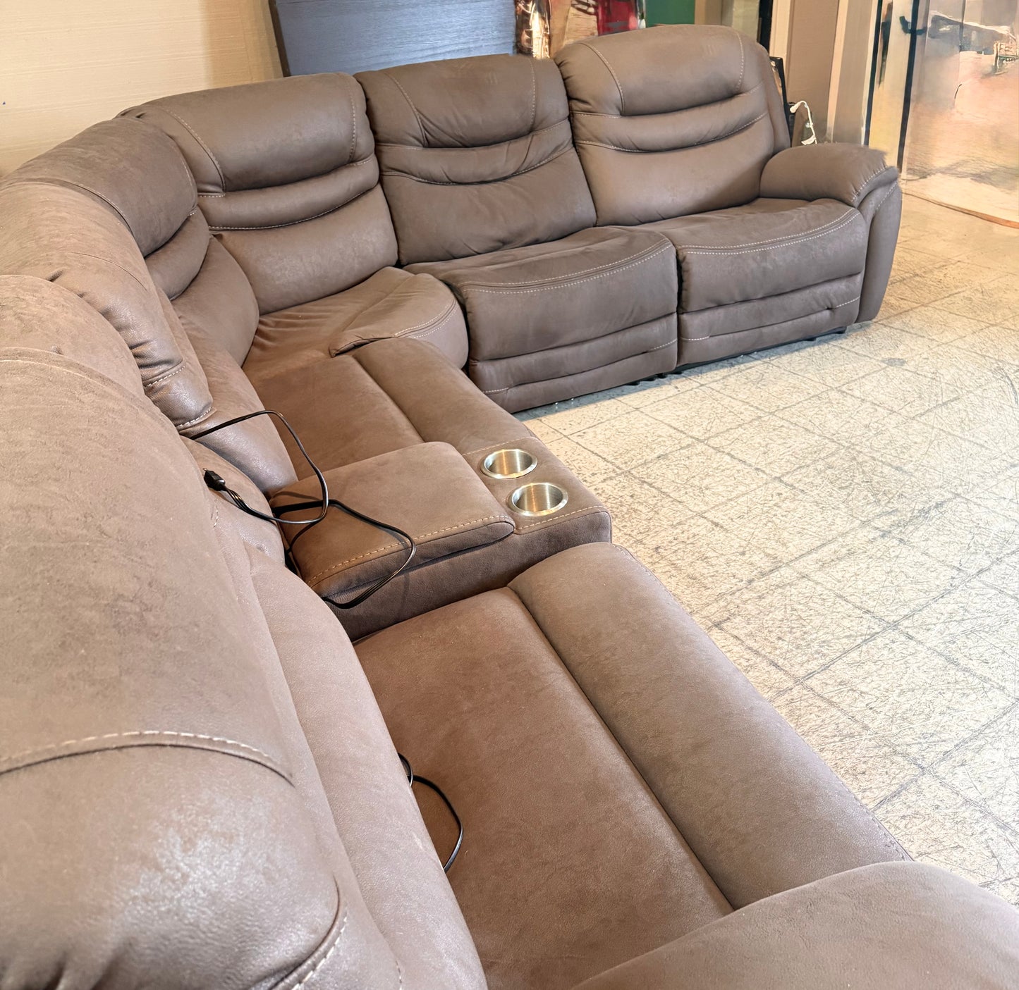 6pc Power Reclining Sectional Couch