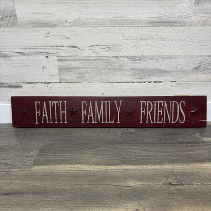 Rustic Faith Family Friends Wooden Wall Sign