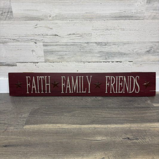Rustic Faith Family Friends Wooden Wall Sign