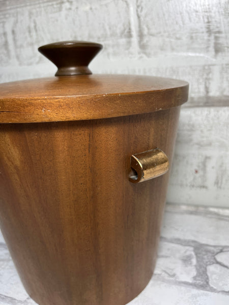 Mid Century Wooden Ice Bucket Made In Japan