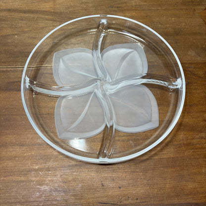Frosted Floral Divided Serving Dish