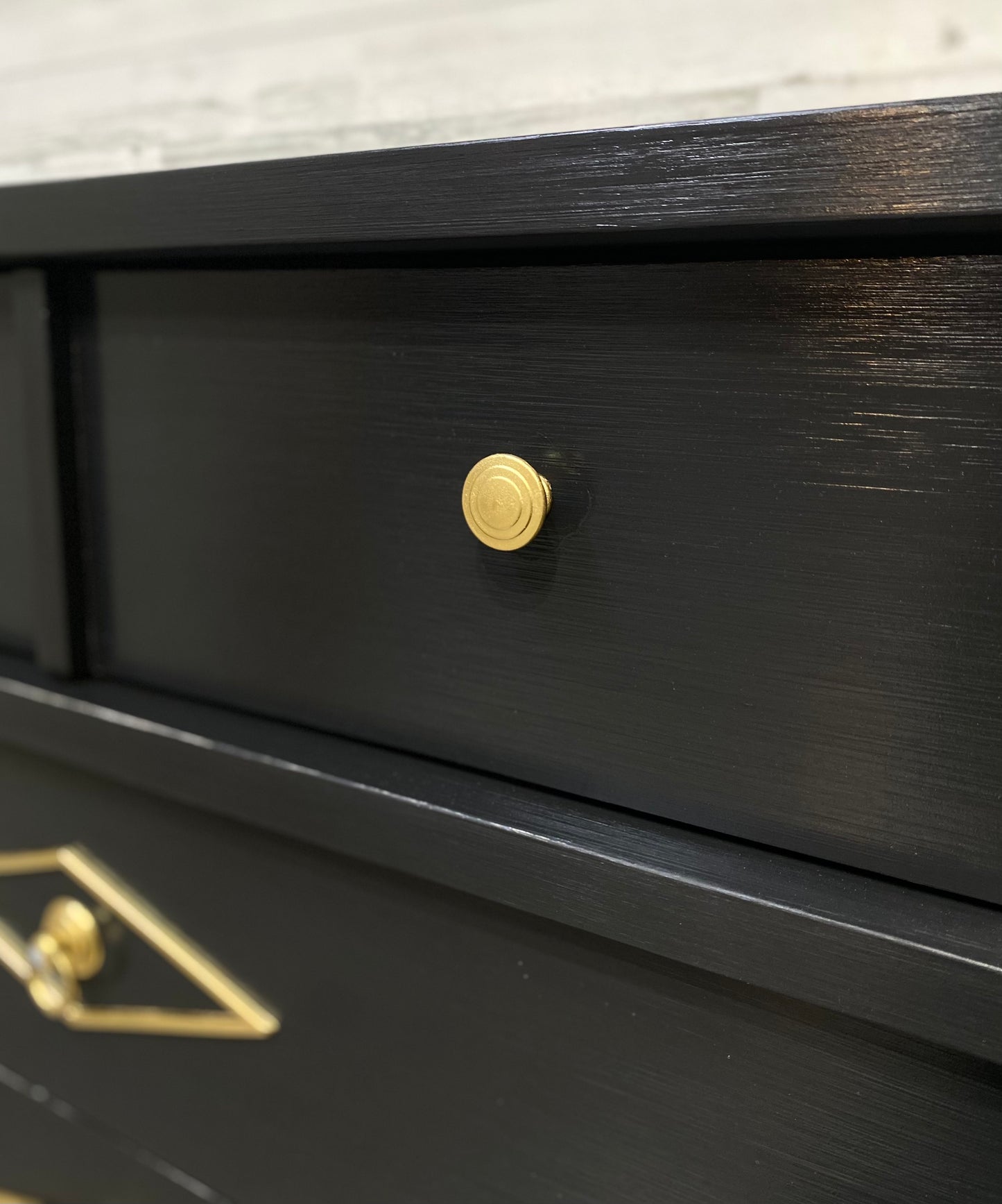 Mid Century Black & Gold Dresser