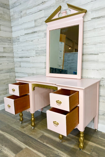 Antique Vanity Set Desk & Mirror