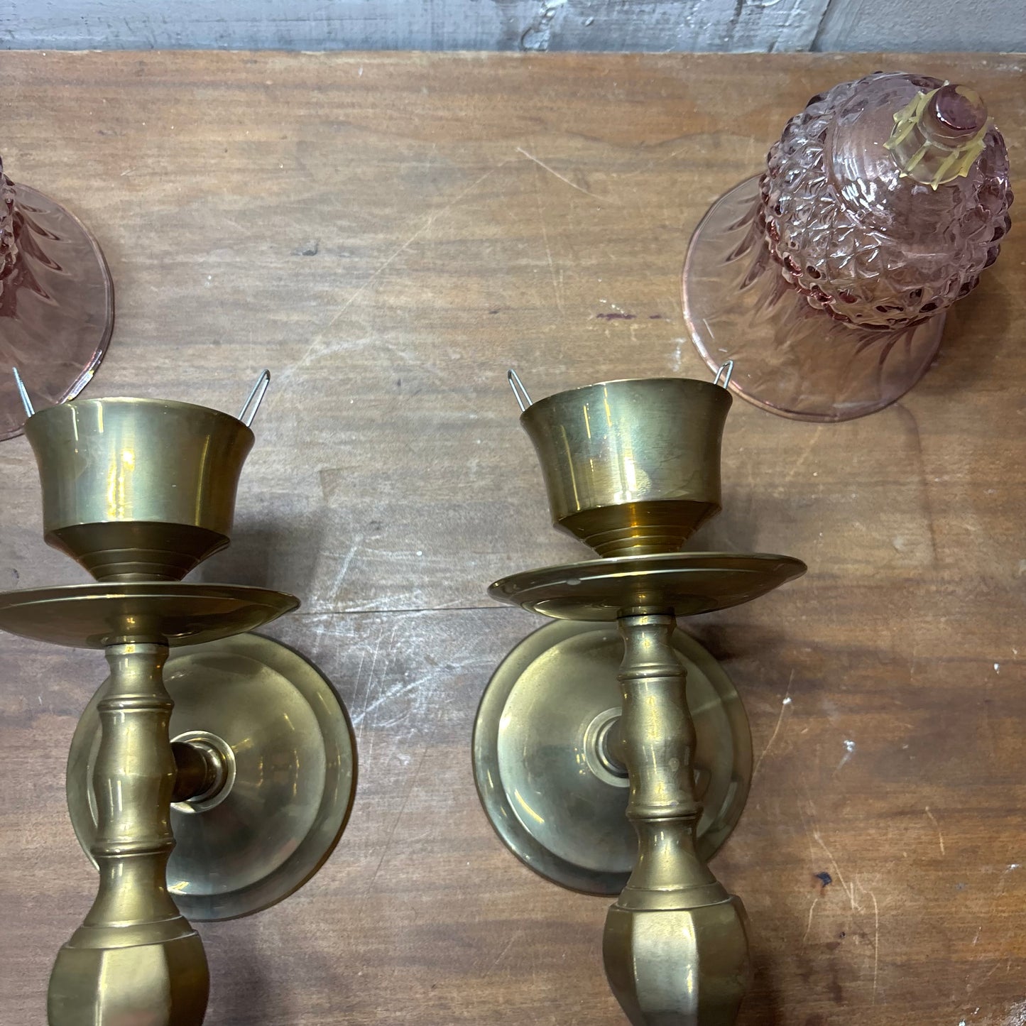 Blush & Brass Wall Sconce Set Of Two