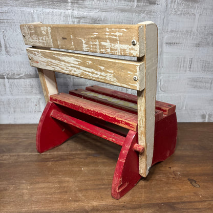 Vintage Wooden Folding Step Stool/ Chair