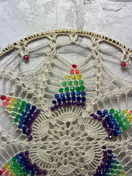 Rainbow Beaded Crochet Mandala