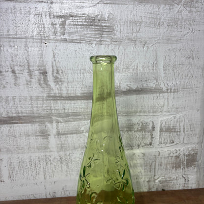 Green Floral Glass Vase