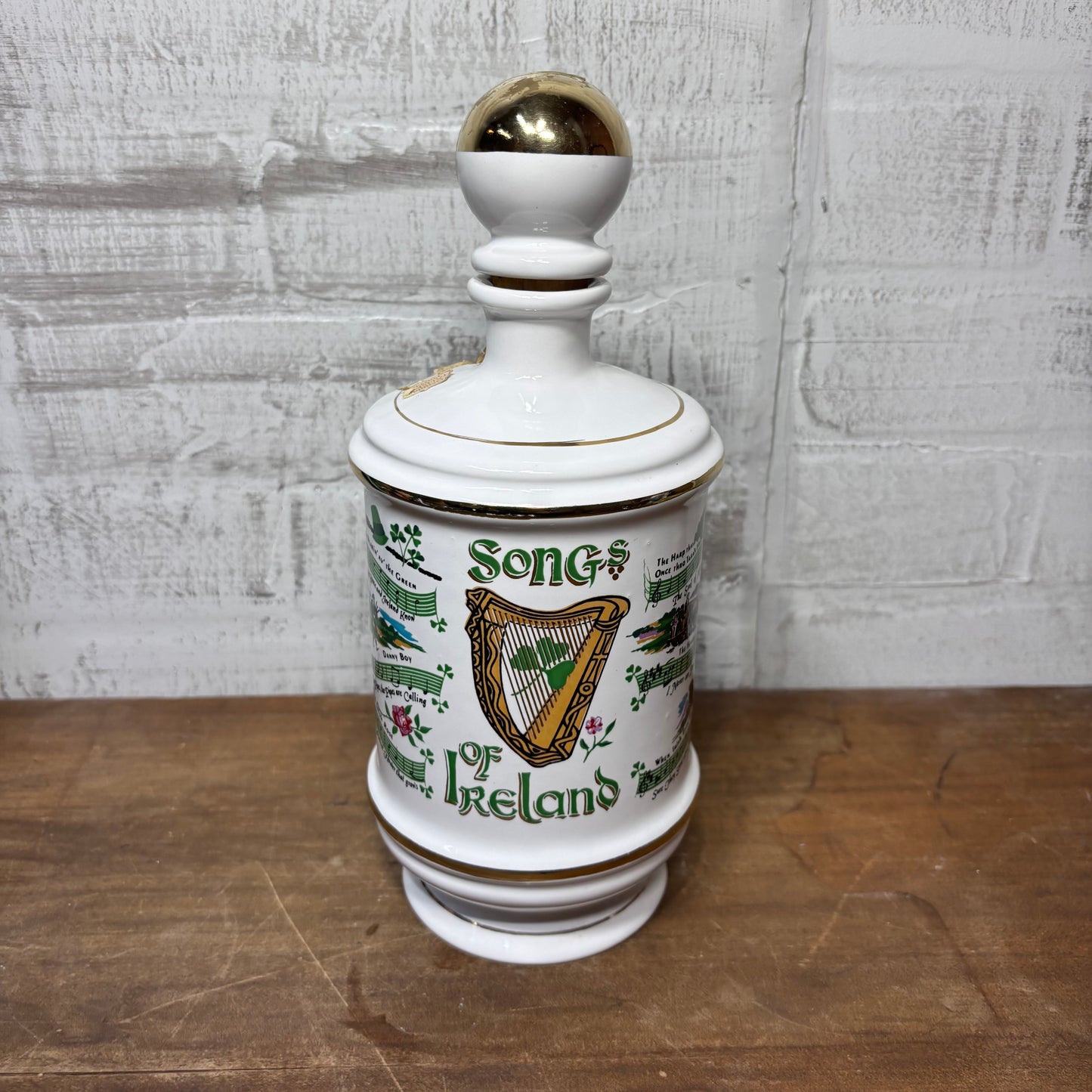 Vintage Old Fitzgerald “Song Of Ireland” 1974 Decanter Bottle