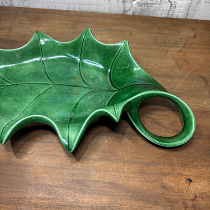 Vintage Holly Leaf Ceramic Candy Dish/ Tray