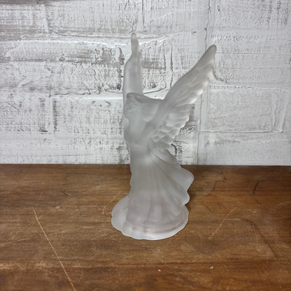 Vintage Frosted Glass Angel Candle Holder
