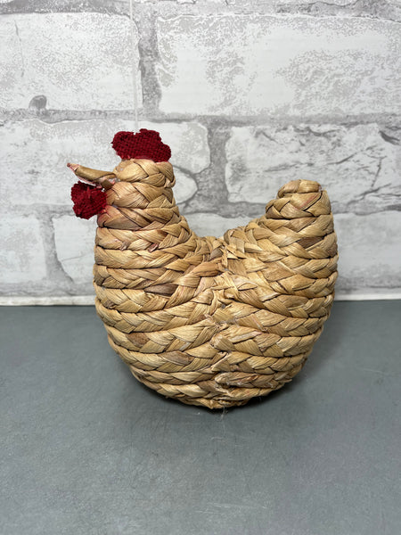 Decorative Woven Straw Hen