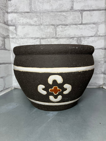 Vintage Pottery Primitive Folk Art Ceramic Planter