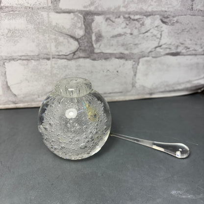 Karg Art Clear Iridescent Glass Perfume Bottle W/ Dauber