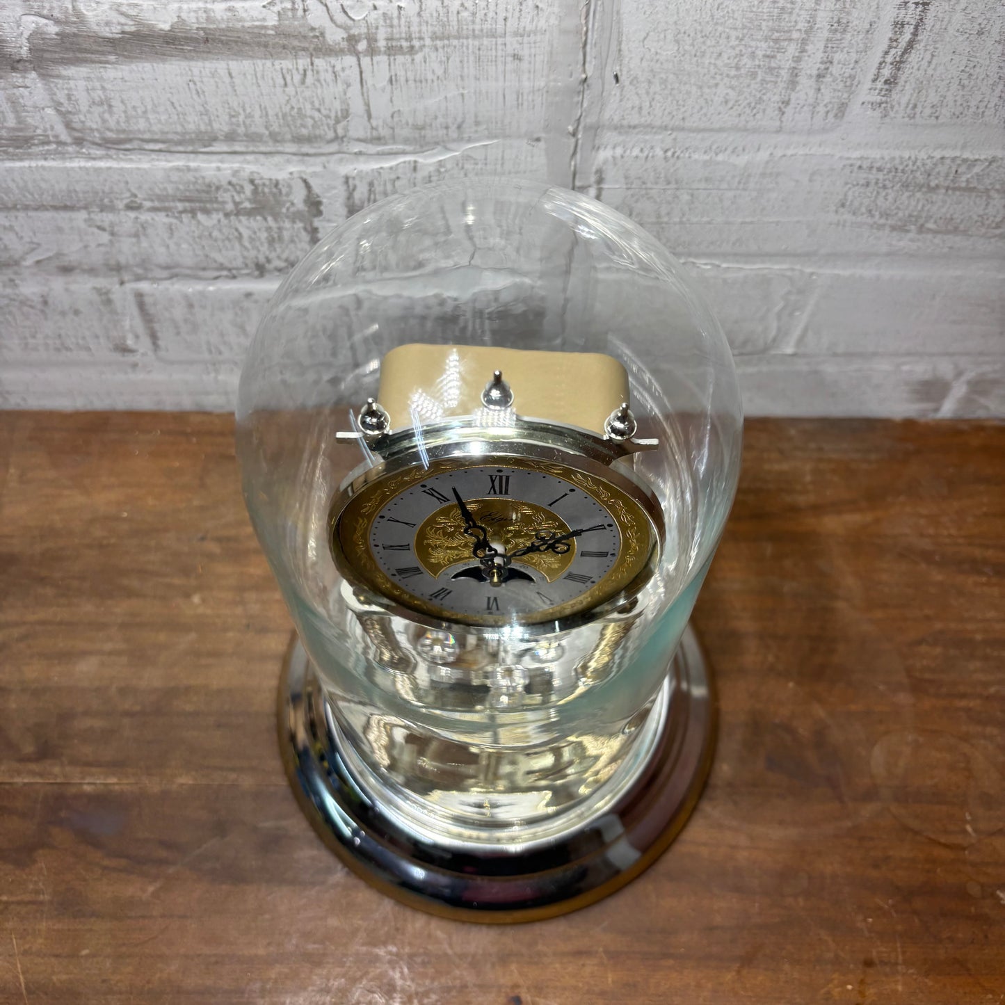 Vintage Elgin Gold Moon Phase Mantle Clock